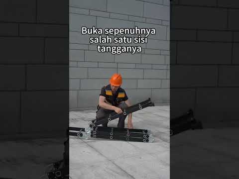 Gambar Krisbow Tangga Lipat Aluminium 4.32 Meter 4x4 Step - Hitam
