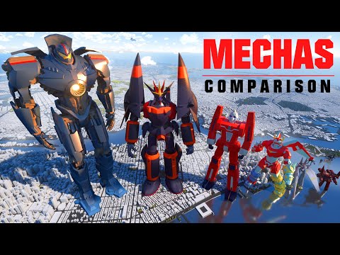 , title : '🤖 MECHAS (piloted robots) SIZE COMPARISON 🤖 (3D Animation)'