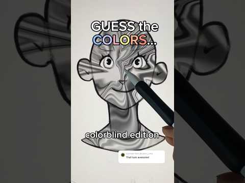 GUESS The RANDOM Colors For My Drawing..🌈❌(Colorblind Edition) #shorts #drawing #artchallenge #art