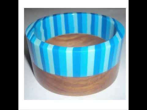Round plain resin wood bangle