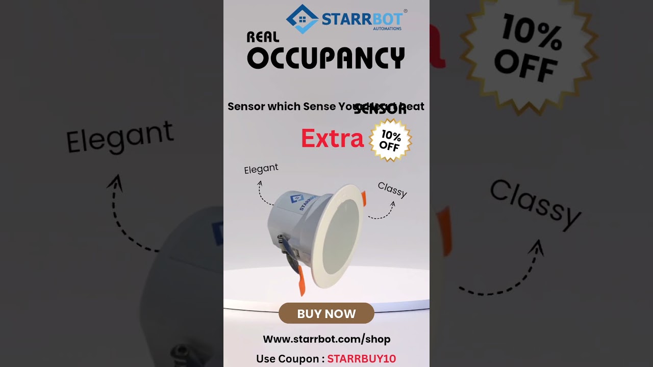 Starrbot Real Occupancy Presence Sensor ideal for office cabin, workstation, meeting rooms, washroom