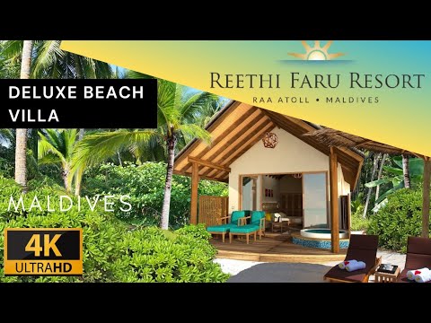 Reethi Faru MALDIVES Resort - Deluxe BEACH Villa 🌊🌴  | Room Tour 4K | Hotel Vlog