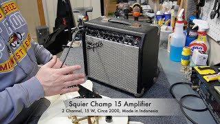 Video thumbnail for 2000 Squier Champ 15 Guitar Amplifier: Disassembly, Cleanup, Reassembly, and General Repair by Hack's Guitar Hobby
