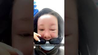 Woman could barely open her eyes after she got severe SUN POISONING | SWNS #shorts