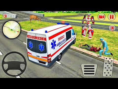 Ambulance Robot City Rescue Simulator#1 - City Emergency Ambulance Driver - Android iPad Gameplay