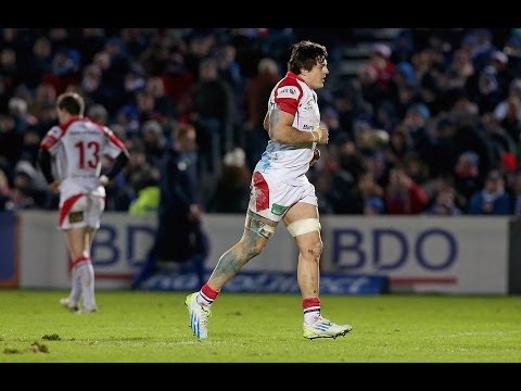 Sean Doyle Yellow Card for not rolling away. Leinster v Ulster 28th Dec 2013