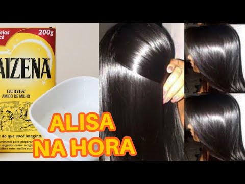 Straight, sleek hair without chemicals! Homemade hair straightening treatment with cornstarch! St...