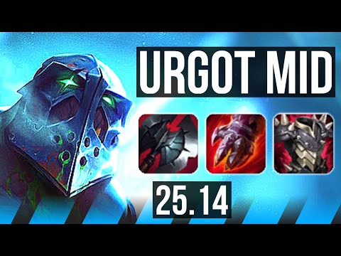 URGOT vs MALPHITE (MID) | 13/3/9, Dominating, 38k DMG | KR Master | 25.14