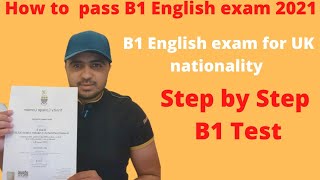B1 English exam for UK citizenship/How to pass B1 English exam 2021 | B1 test for PCO in London 2021