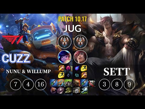 T1 Cuzz Nunu & Willump vs Sett Jungle - KR Patch 10.17