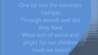 The Lonely Forest We sing in time Lyrics on screen