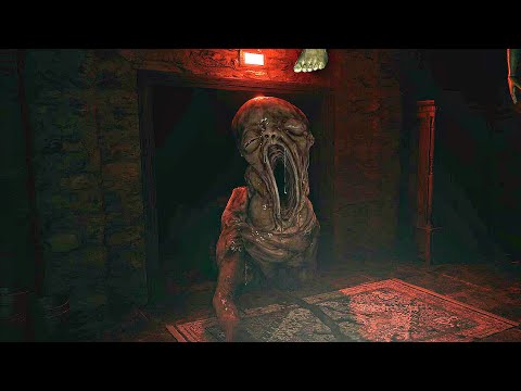 RESIDENT EVIL 8 VILLAGE - Giant Baby Monster Chase Scene (4K 60FPS)