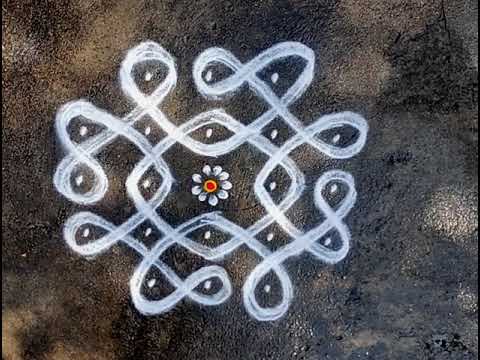 easy and simple  5dots sikku kolam 