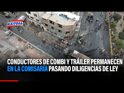 🔴🔵SMP: Conductores de combi y tráiler permanecen en la comisaría pasando diligencias de ley