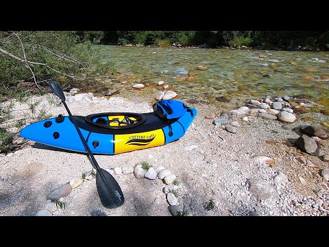 Soca - Friedhofstrecke im Packraft bei extrem wenig Wasser