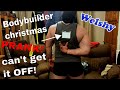 Bodybuilder so big he CAN'T REMOVE note from back prank