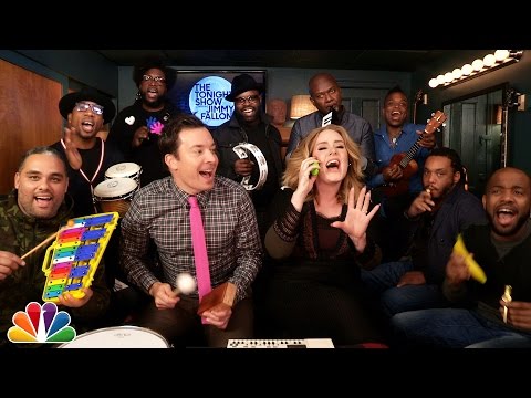 Jimmy Fallon, Adele & The Roots Sing \Hello\ (w/Classroom Instruments)