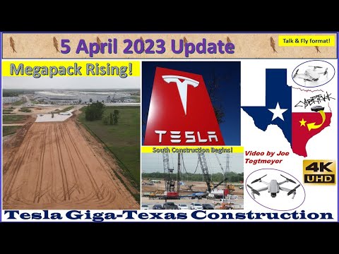 Pier Drilling, Entrance Trees, Megapack Site Deliveries! 5 April 2023 Giga Texas Updates (08:45AM)