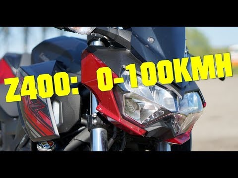 2019 Kawasaki Z400 0-100 KMH - 0-60 MPH Akrapovic and stock