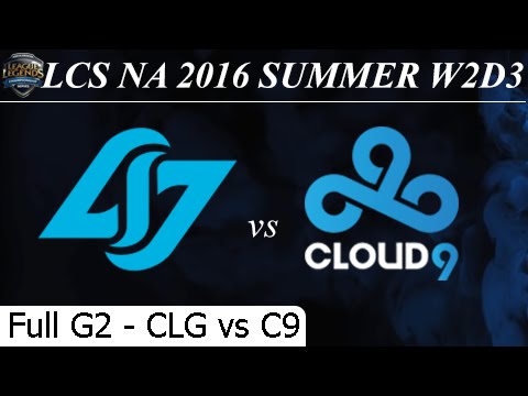 CLG vs C9 Game 2 Full - LCS NA Summer 2016 W2D3M10 Counter Logic Gaming vs Cloud 9