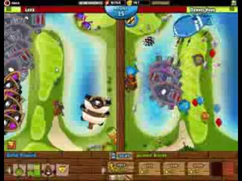 BTD Battles - Defending with random towers E3 Boomers, boats and more boats