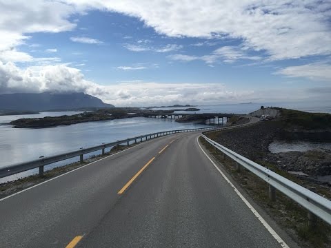 Driving the Atlantic Ocean Road near Alesund, Norway