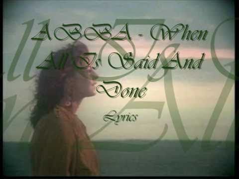 ABBA - When All Is Said And Done Lyrics