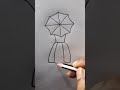 Girl With Umbrella Drawing Pencil Art Draw Reels
