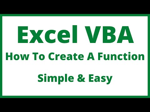 Excel VBA - How To Create A Function - Simple & Easy