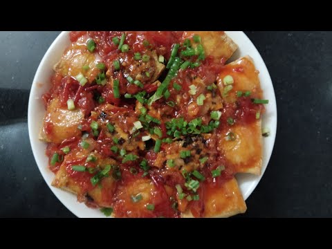 Đậu hũ sốt cà chua vỏ ngoài giòn tan trong mềm ngọt mặn ăn hoài không biết chán