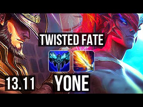 TWISTED FATE vs YONE (MID) | 6/0/6, 1.5M mastery, Dominating | KR Diamond | 13.11