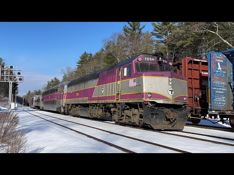 The MBTA Work Extra Moving 16 Coaches for Storage in Westminster, Massachusetts | February 10, 2022