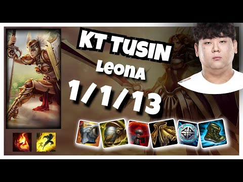 KT TusiN Leona SUPPORT (1/1/13) vs Thresh Gameplay Replay - Patch 10.22