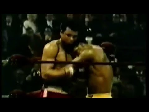 Joe Frazier leads with the head to set Muhammad Ali up for the left hook