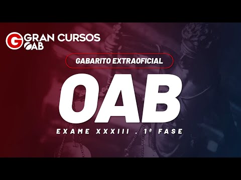 Gabarito Extraoficial OAB - 1ª Fase do Exame XXXIII