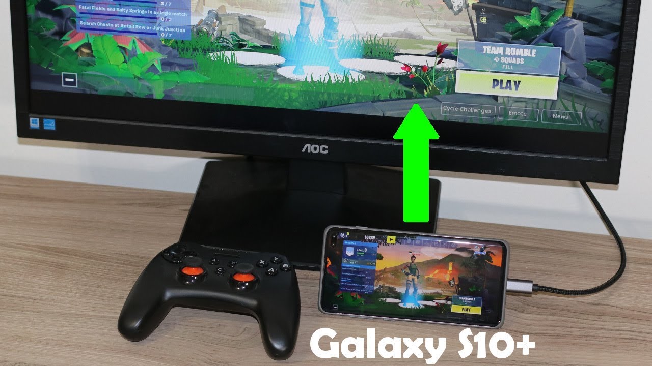 <h1 class=title>Convert Samsung Galaxy S10 into a Gaming Console to Play FORTNITE</h1>