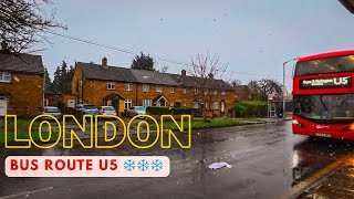 ❄️ A Magical Snowy Journey: London Bus U5 Through a Winter Wonderland