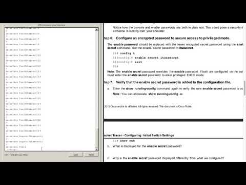 2.2.3.4 Packet Tracer - Configuring Initial Switch Settings