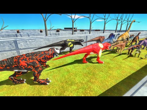 Units Trying To Escape From Superhero T-Rex 😱 - Animal Revolt Battle Simulator
