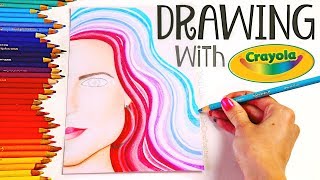 DRAWING with my CHILDHOOD COLORED PENCILS - Crayola Challenge