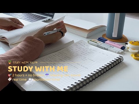 🌱2HR STUDY WITH MEㅣrelaxing rain sound, no breaks, countdown timer