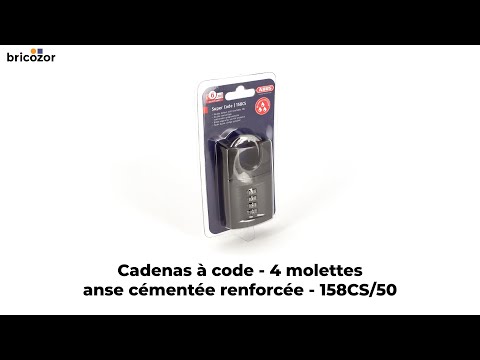 Cadenas à code - 4 molettes - anse acier cémenté - 158CS/50 ABUS