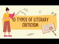10 Types of Literary Criticism