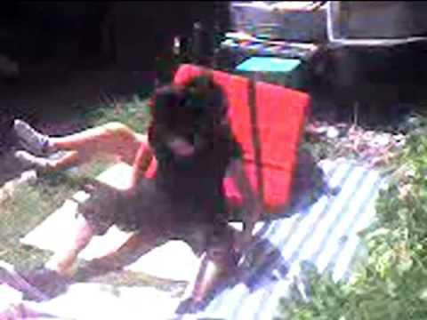 nosferatum vs. rhyno backyard wrestling