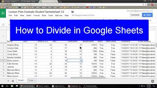 How to Divide in Google Sheets