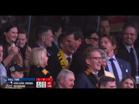 2017 afl grand final Richmond fans screaming yellow and black