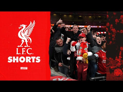 Liverpool fans celebrate the moment the Carabao Cup was won #shorts