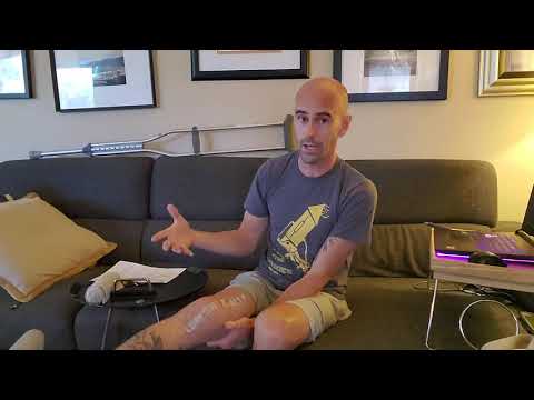 Knee surgery recovery progress 3 weeks out.