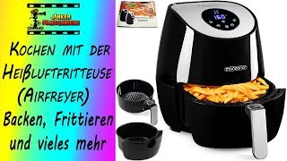 Kochen mit der Heißluftfritteuse Airfryer von MONZANA Touchdisplay