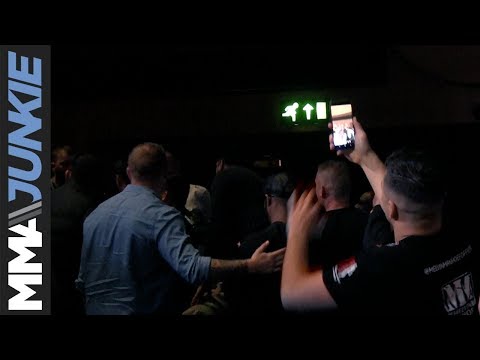 Bellator London: James Gallagher scuffles with Jeremiah Labiano's team